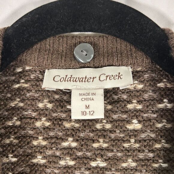 Coldwater Creek Wool Blend Cardigan Women's Medium Brown Button Up Long Sleeve - Picture 4 of 9